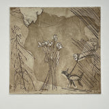 Walking in Portland | Hard  Ground Etching with aquatint on copper