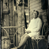 My mother on the back deck - original tintype